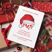 クリスマスキュートサンタハットお洒落おもしろい 招待状