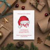 クリスマスキュートサンタハットお洒落おもしろい 招待状