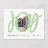 クリスマスキュートジョイシンプルタイポグラフィお洒落 シーズンポストカード (正面)