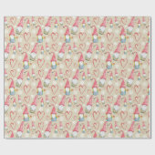 クリスマスキュートピンク格言水彩 ラッピングペーパー (フラット)