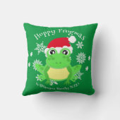 クリスマスキュートフロッグサンタハットノベルティグリーン クッション (裏面)
