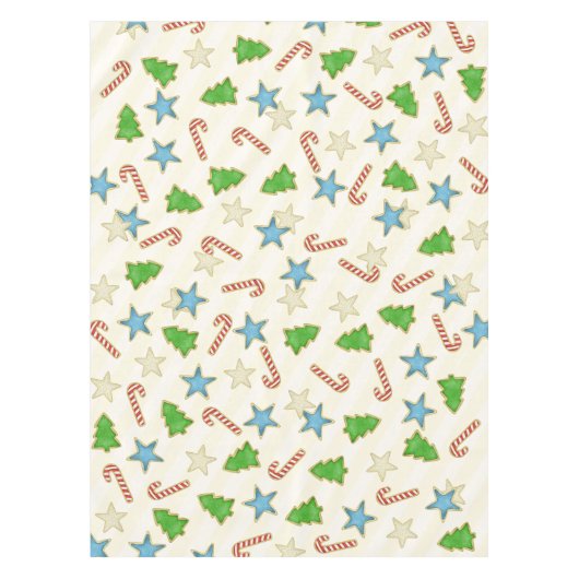 クリスマスキュートホリデーお洒落クッキー切り出し テーブルクロス (正面)