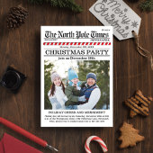 クリスマスキュートホリデーパーティーお洒落新聞 招待状