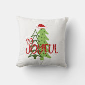 クリスマスキュートモダンな木々が楽しお洒落み クッション (正面)