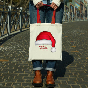 クリスマスキュートレッドサンタクロースカスタム トートバッグ
