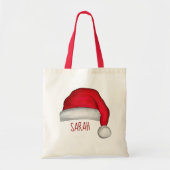 クリスマスキュートレッドサンタクロースカスタム トートバッグ (正面)