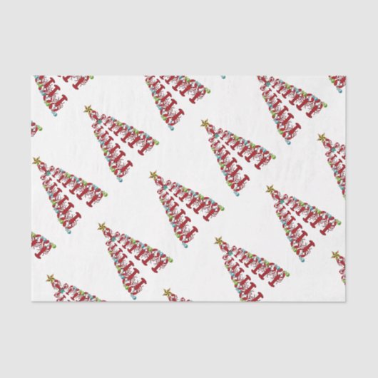 クリスマスキュートロブスターツリー航海のビーチ組織 薄葉紙 (正面)