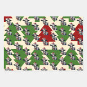 クリスマスキュート乳製品カウサンタハットホリデーファーム ラッピングペーパーシート (正面3)