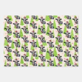 クリスマスキュート乳製品カウサンタハットホリデーファーム ラッピングペーパーシート (正面)