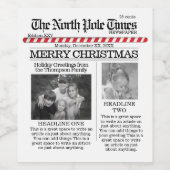 クリスマスキュート北極タイムズ新聞おもしろい ワインラベル (シングルラベル)