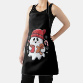 クリスマスキュート幽霊アイスコーヒーレトロクリスマスコーヒー エプロン (インサイチュ)