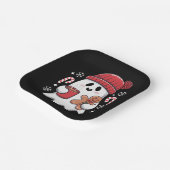 クリスマスキュート幽霊アイスコーヒーレトロクリスマスコーヒー ペーパープレート (傾斜あり)