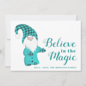 クリスマスキュート格言ティール（緑がかった色）ブルーウィンター シーズンカード (正面)