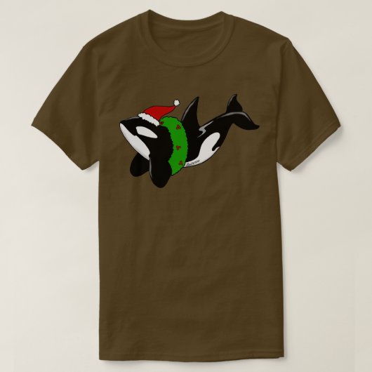 クリスマスキラークジラ Tシャツ (デザイン正面)