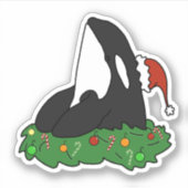 クリスマスキラーホエールオルカステッカー シール (正面)