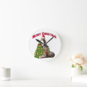 クリスマスキリン ラウンド壁時計 (ホーム)