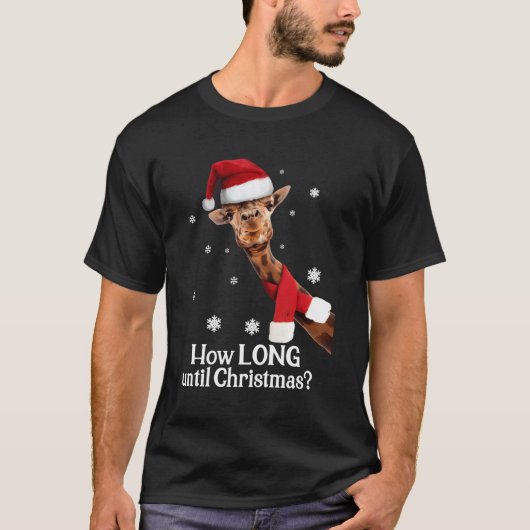 クリスマスキリンSanta Hatクリスマス Tシャツ (正面)