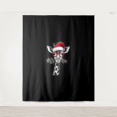 クリスマスキリンSanta Hat Pajamaギフトファミリーマット タペストリー (正面)