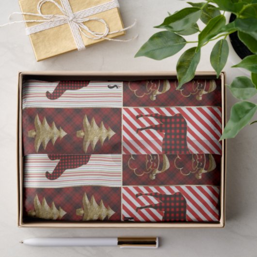 クリスマスキルティングバッファロープレイドトナディアベア 薄葉紙 (ギフト)