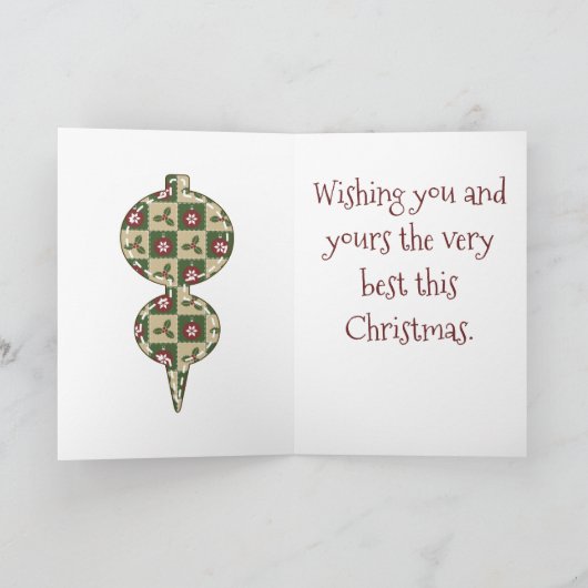 クリスマスキルトの挨拶状 シーズンカード (内部)