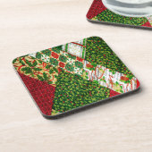 クリスマスキルトの背景 コースター (左側)