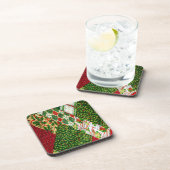 クリスマスキルトの背景 コースター (右側)