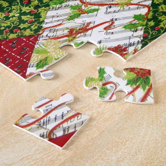 クリスマスキルトの背景 ジグソーパズル (側面)