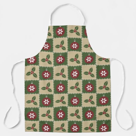 クリスマスキルトオールオーバープリントエプロン エプロン (正面)