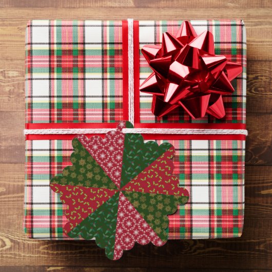 クリスマスキルトスタイルホリースノーフレーク オーナメントカード (インサイチュ (ギフト))