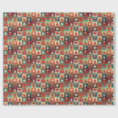 クリスマスキルトパターンラッピング紙 ラッピングペーパー (フラット)