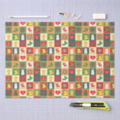 クリスマスキルトパターン 薄葉紙 (クラフト)