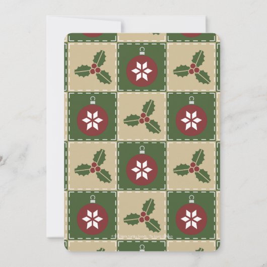 クリスマスキルトパーティの招待状 招待状 (裏面)