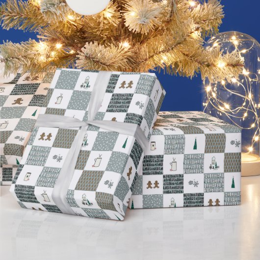 クリスマスキルトラッピング紙 ラッピングペーパー (クリスマス)