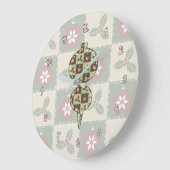 クリスマスキルト時計 ラージ壁時計 (傾斜)