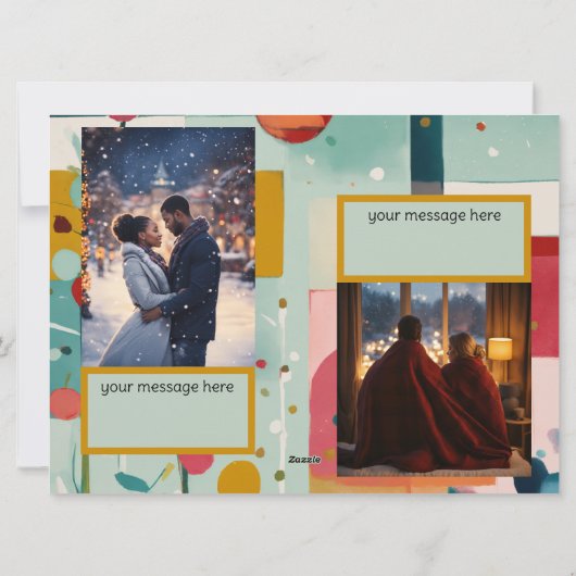 クリスマスキルト3枚写真 シーズンカード (裏面)