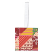 クリスマスキルト キューブオーナメント (正面)