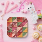 クリスマスキルト ペーパープレート (パーティー)