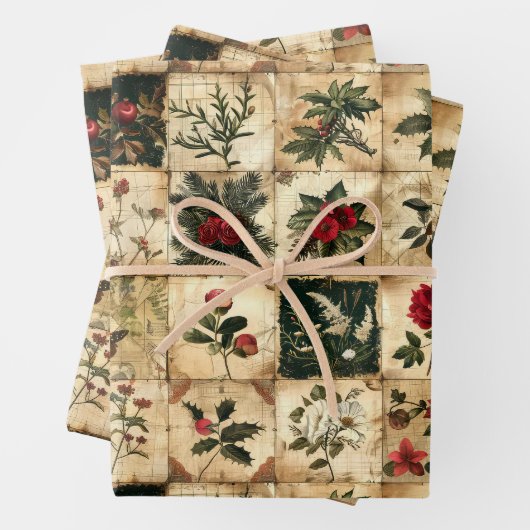 クリスマスキルト ラッピングペーパーシート (インサイチュ)