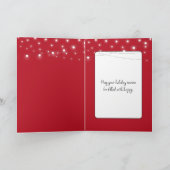 クリスマスキングチャールズスパニエル犬オンザレッドチェア シーズンカード (内部)