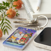 クリスマスキーチェーンギフトカップル格言歌 キーホルダー (正面右)