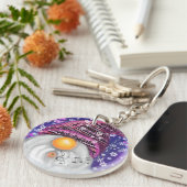 クリスマスキーチェーンギフト格言インパープルハット キーホルダー (正面右)