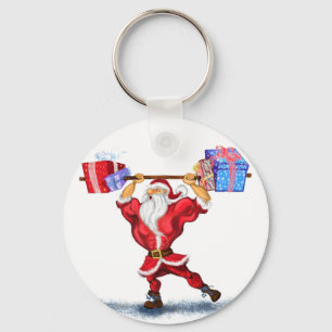 クリスマスキーチェーンボディビルダーSanta with Gift キーホルダー