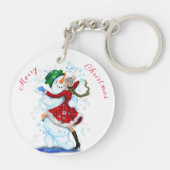 クリスマスキーチェーン雪だるまとガールダンス キーホルダー (裏面)
