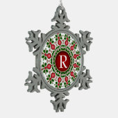 クリスマスキープソサモノグラムペーターオーナメント スノーフレークピューターオーナメント (左)