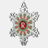 クリスマスキープソサモノグラムペーターオーナメント スノーフレークピューターオーナメント (右)