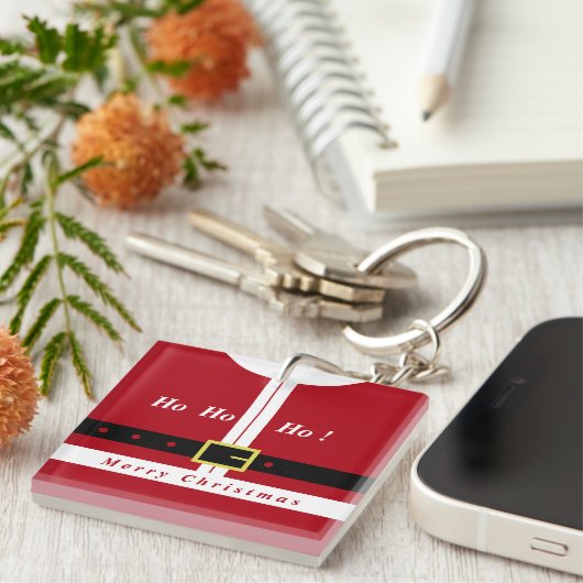 クリスマスキーホルダーギフトおもしろいwithサンタデザイン キーホルダー (正面右)