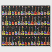 クリスマスギタカラフルーパターン ラッピングペーパー (フラット)