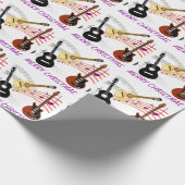 クリスマスギターズミュージックノートミュージシャンバンドおもしろい ラッピングペーパー (角)
