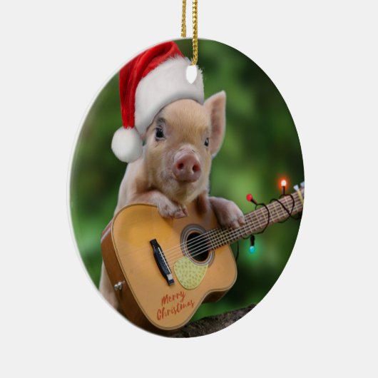 クリスマスギターピグ セラミックオーナメント (右)