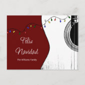 クリスマスギターフェリズナビダッドフェスティバルレッド シーズンポストカード (正面)